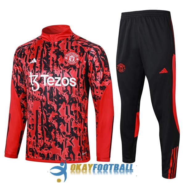 tracksuit zipper manchester united red black 2023-2024