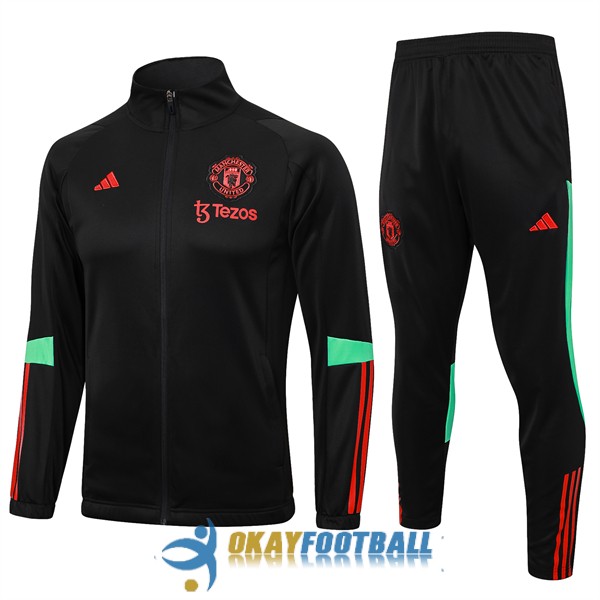 jacket manchester united black red green 2023-2024