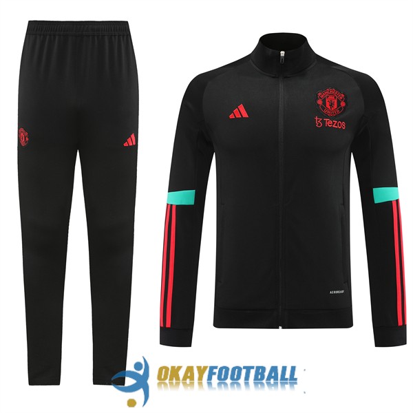 jacket manchester united black green red 2023-2024