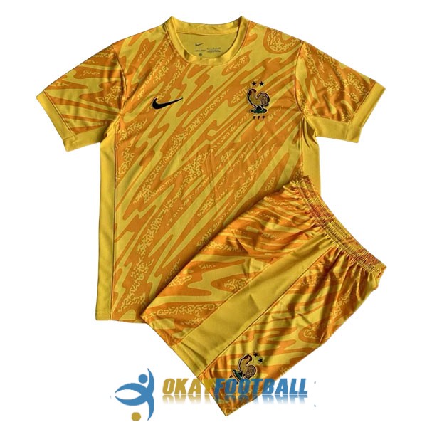 shirt yellow france kid goalkeeper 2024-2025